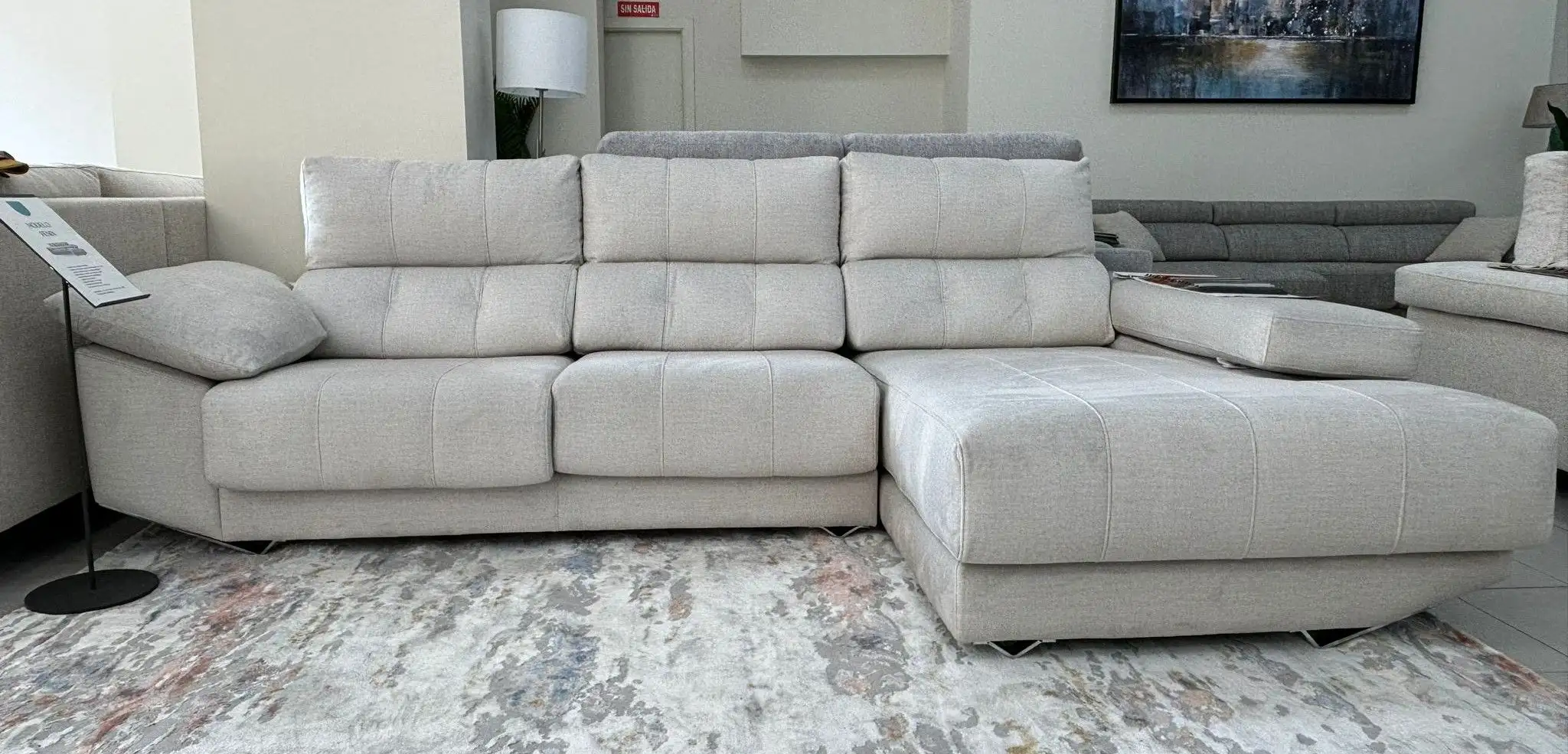 alt=sofa chaise longue fenix (2) Sofá Chaise longue Fénix perla - Imagen 1