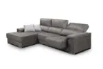 Sofá Dalia con chaise long, asiento deslizante y respaldo reclinable