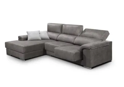 Sofá Dalia con chaise long, asiento deslizante y respaldo reclinable